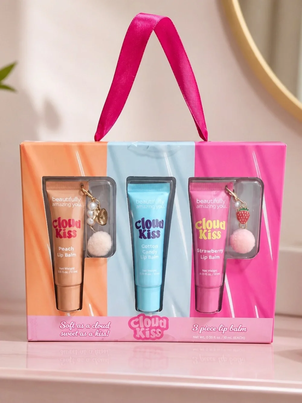 Beautifully Amazing You Cloud Kiss 3 Piece Lip Balm Gift Set New